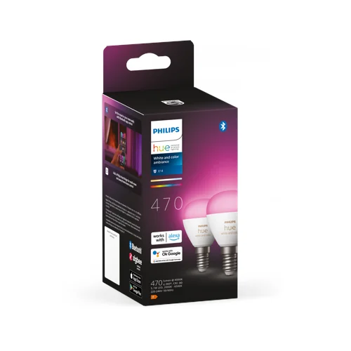 Philips Hue WCA Luster smart lampa 5.1W E14 2-pack