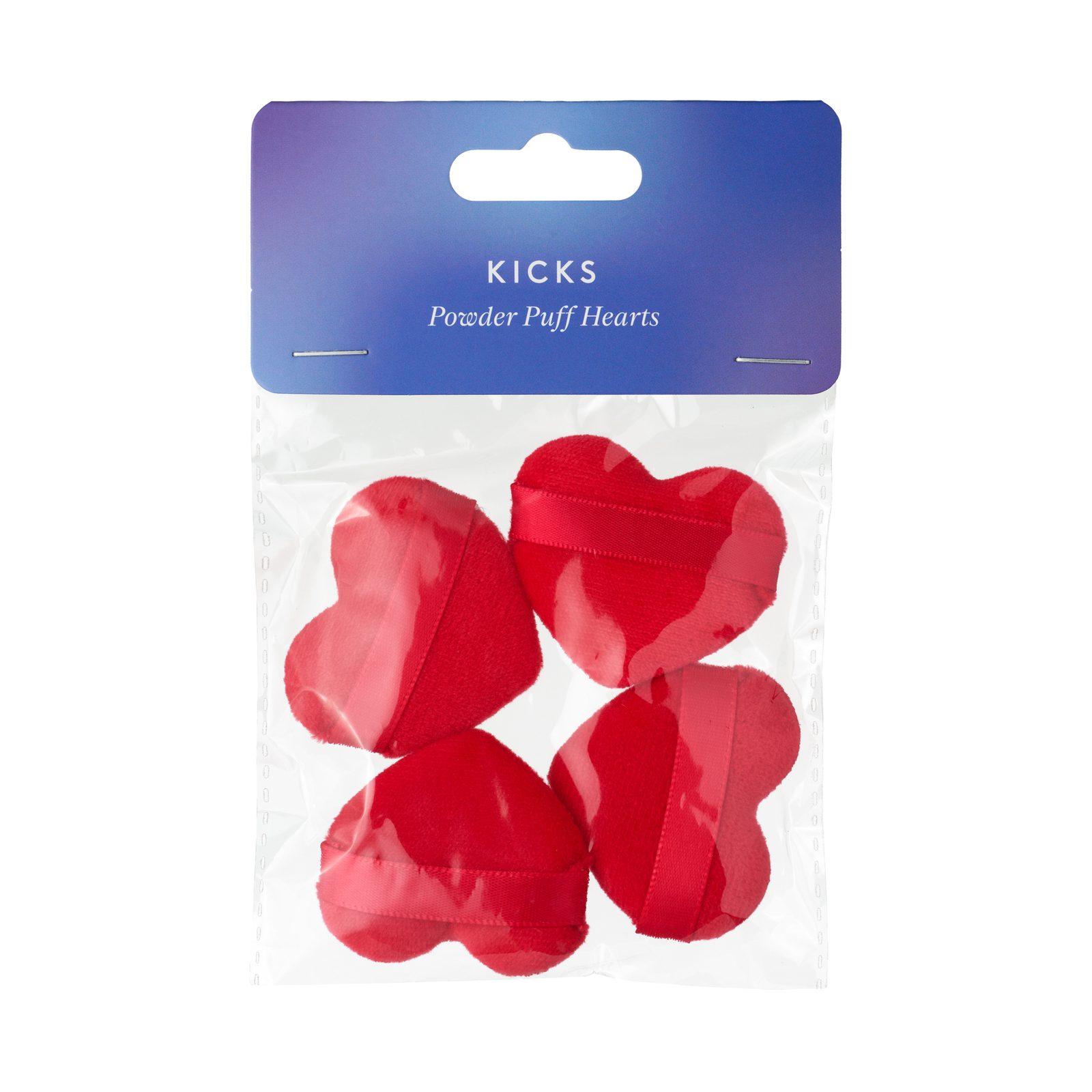 KICKS Beauty Powder Puff Hearts 4 pcs HeartsRed 4 stk HeartsRed 4 stk