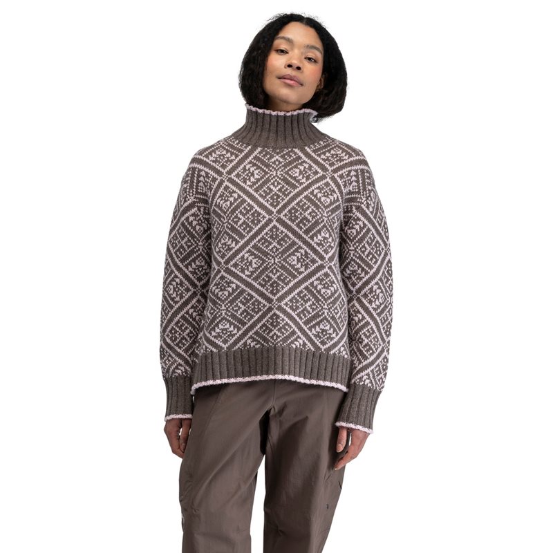 Bergans Vega Knitted Wool Jumper Women Hot Cocoa/Faded Pink - S