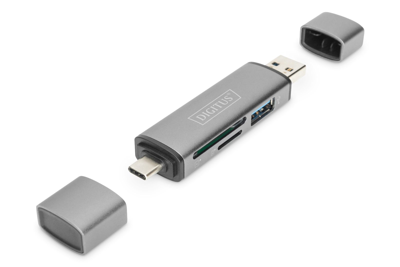 USB-C / USB 3.0 kortläsare Digitus DA-70886 Card Reader Hub, SD / MicroSD, USB 3.0 OTG, bild 4