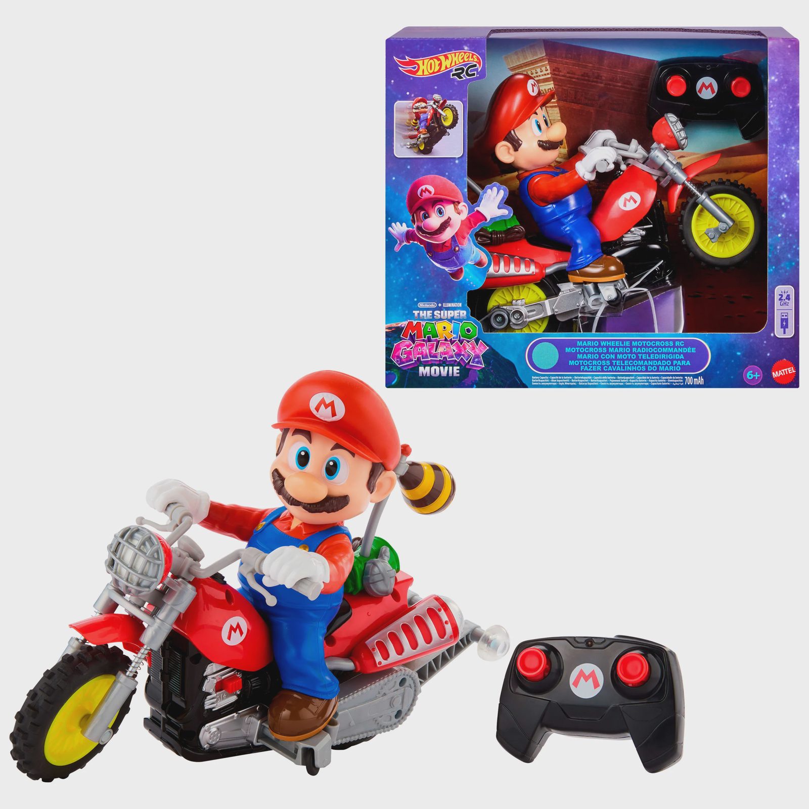 Nintendo The Super Mario Galaxy Movie Mario Wheelie Motocross RC