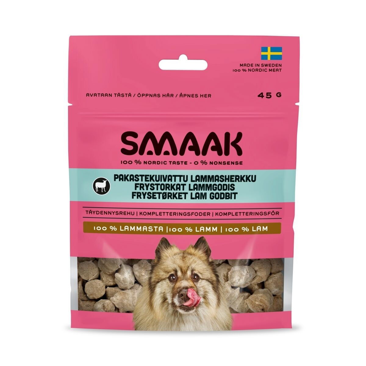 SMAAK Dog Frystorkat Hundgodis Lamm 45 g