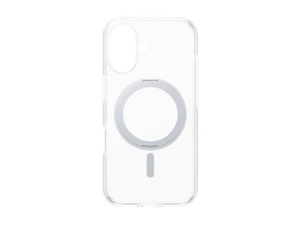 CARE by PanzerGlass - Baksidesskydd för mobiltelefon - MagSafe-kompatibilitet - återvunnen plast - transparent, silver - för Apple iPhone 16, bild 4