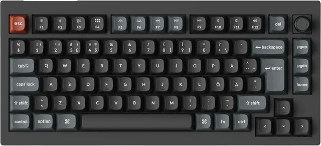 Keychron V1 Ultra gamingtangentbord (svart, bruna omkopplare)