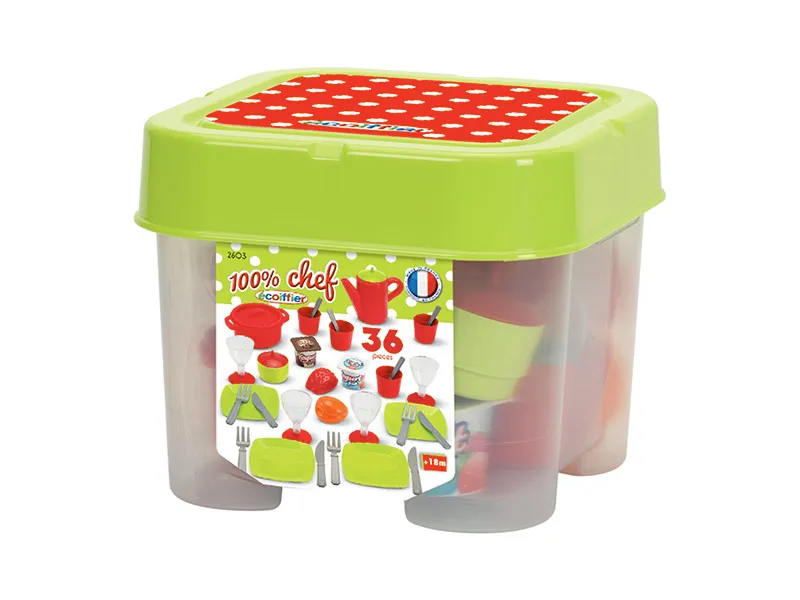 ECOIFFIER matset m/tillbehör i låda - 100% Chef