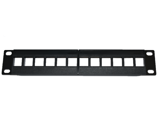 10" Patchpanel LinkIT, 12 portar, Keystone, 1U, metall - Svart, bild 3
