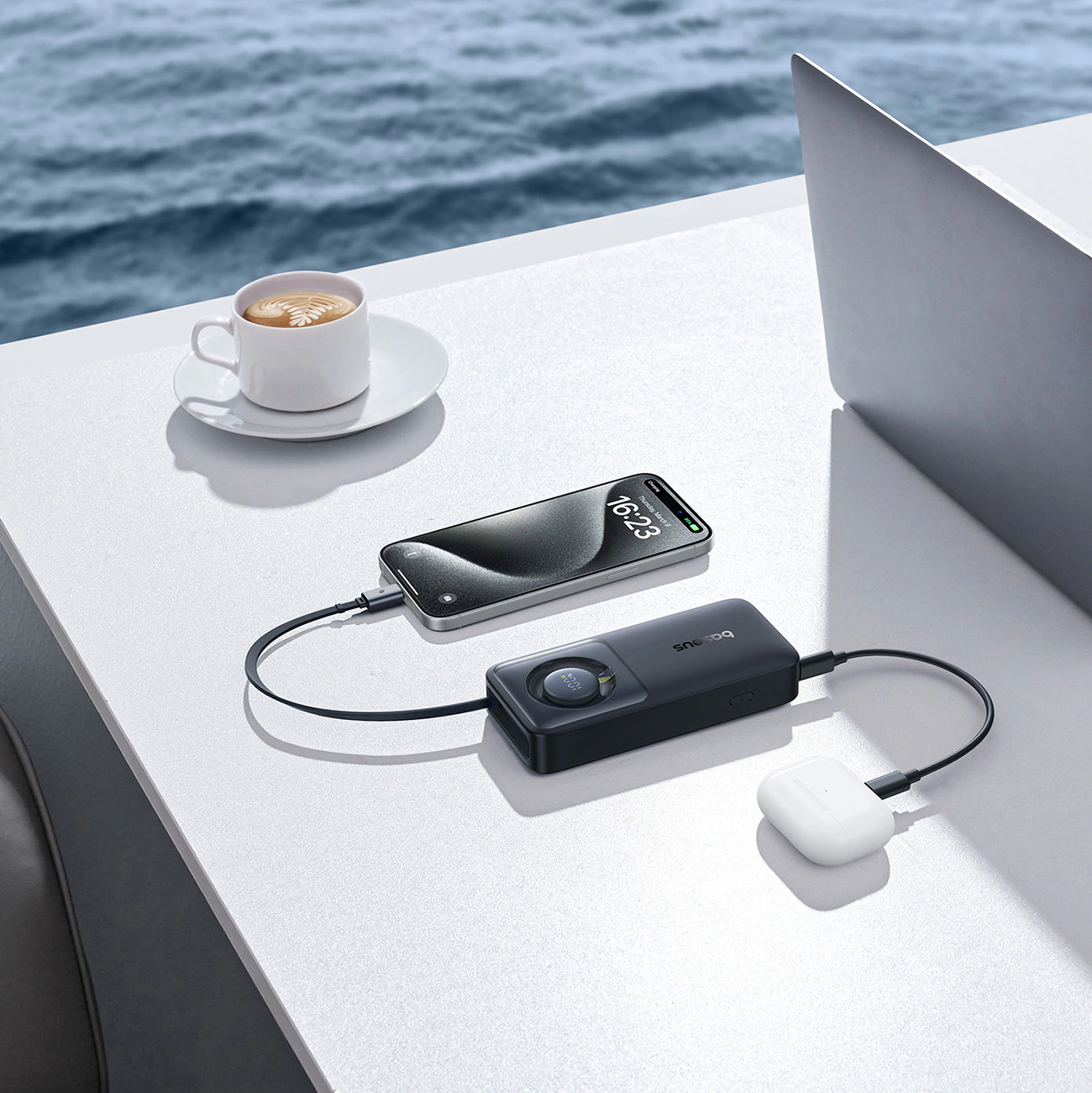 Baseus Free2Pull 10000mAh 30W powerbank med USB-C-port och utdragbar USB-C-kabel - svart, bild 3