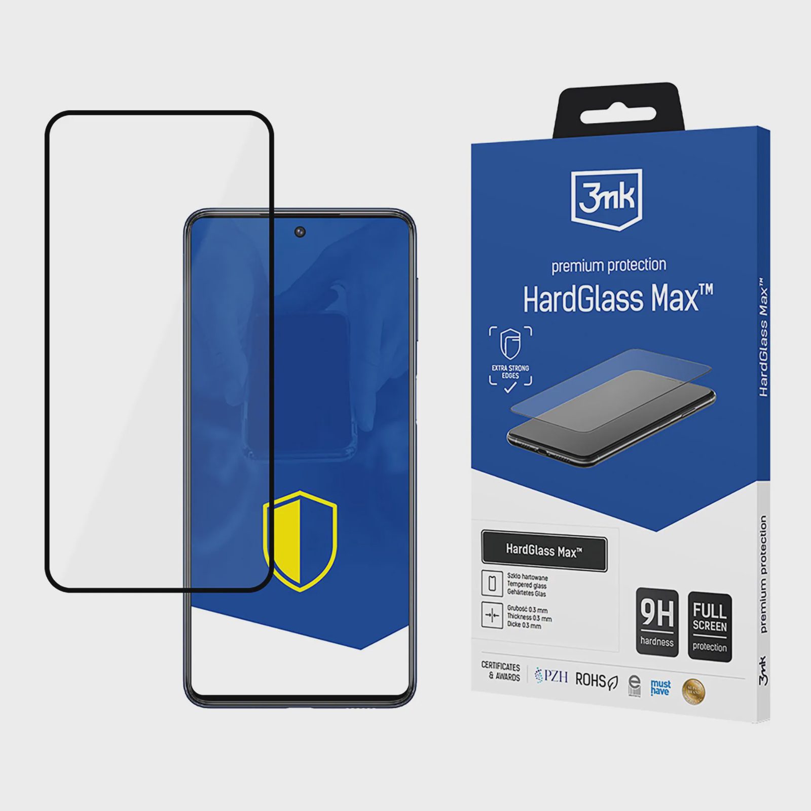 Förstärkt 3mk HardGlass Max svart härdat glas för Samsung Galaxy M53 5G