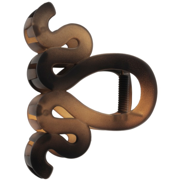 Dazzling Hair Clip Waves Turtle Brown