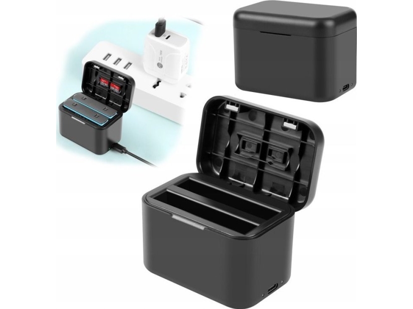 Laddare till kamera Puluz USB-laddare för 2x batteri till Insta360 X4 / Insta 360 X4 / Pu999b