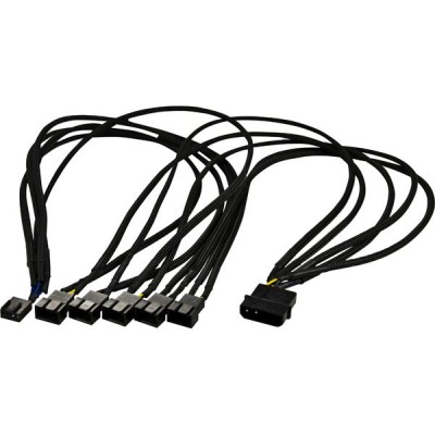 AKASA Förgreningskabel till 4-pins - 1 Molex till 5 PWM 9 - Svart