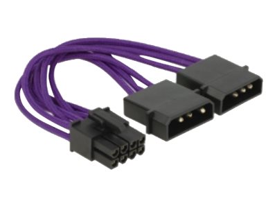 Adapter för 2x4-pin Molex till 8-pin PCI-Express, 15 cm, DeLOCK - Lila