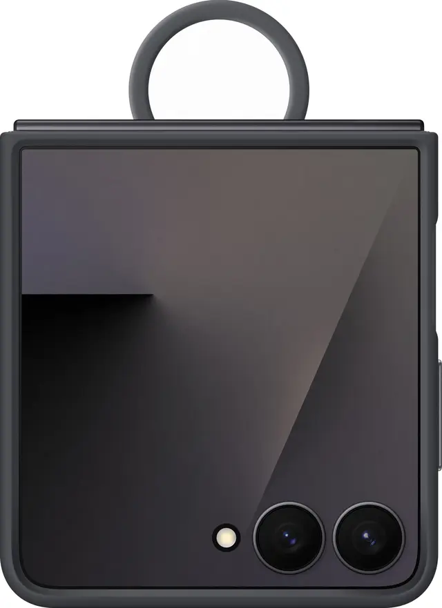 Samsung Galaxy Z Flip7 5G silikonfodral med ring, svart