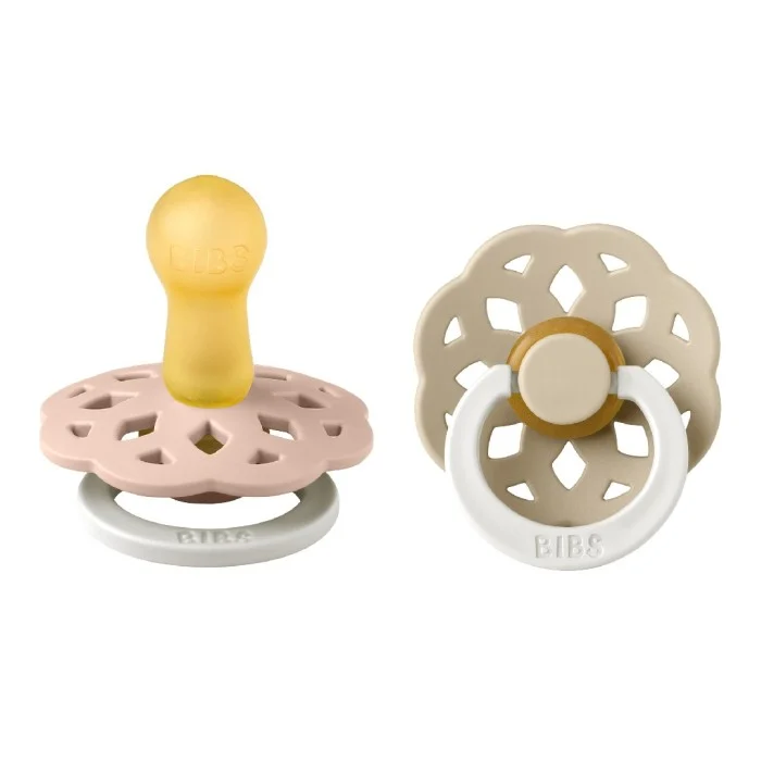 BIBS Pacifier Boheme Latex stl2 Blush GLOW/Vanilla GLOW, 2 st