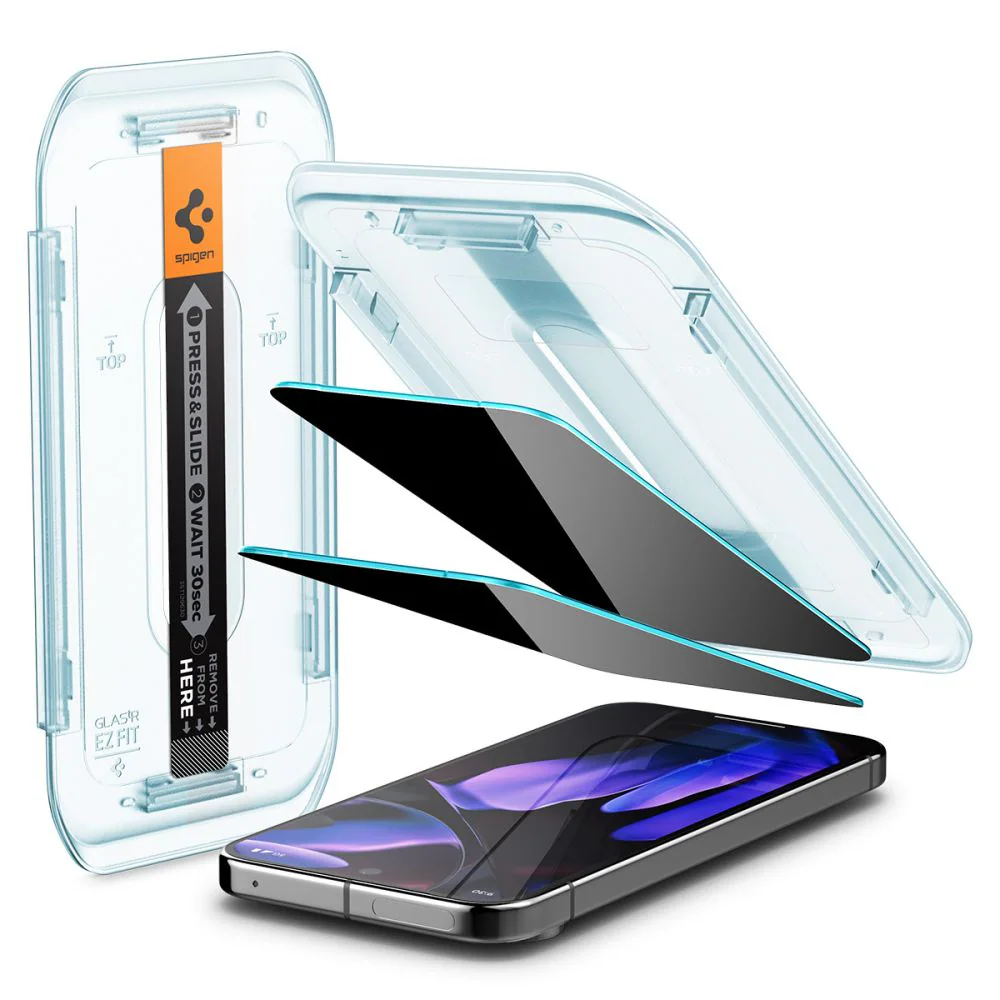 Spigen Glas.TR "Ez Fit" Privacy HD 2-pack insynsskyddande glas för Google Pixel 9 / 9 Pro, bild 2