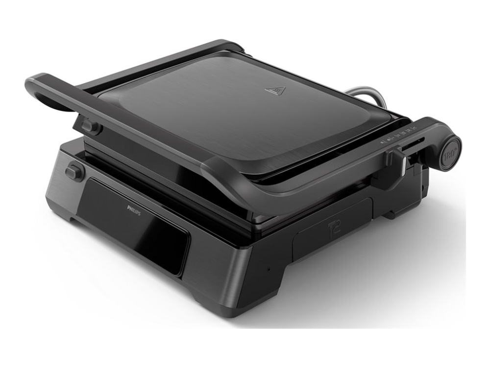 Philips 7000-serien Kontaktgrill, Svart, Rektangulär, Touch, 220 °C, Gångjärnslock, Låsningsbart lock, 180