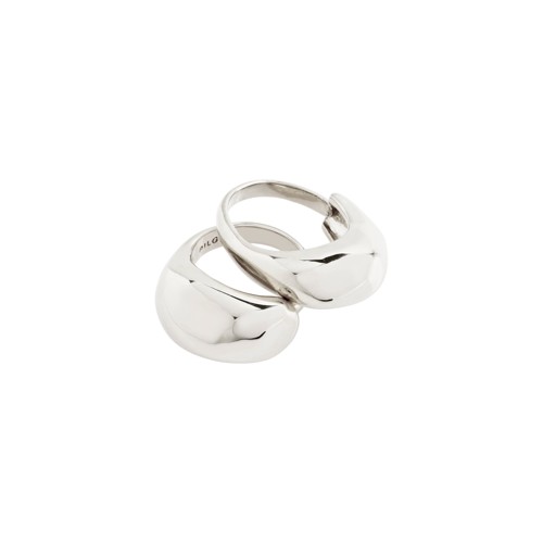 PILGRIM - HARRISON Rings 2-in-1 Set - Silver-Plated - Adjustable Size