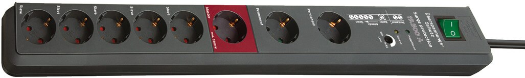 Brennenstuhl Grenuttag Master/Slave 8 kontakter Svart 3 m, bild 2