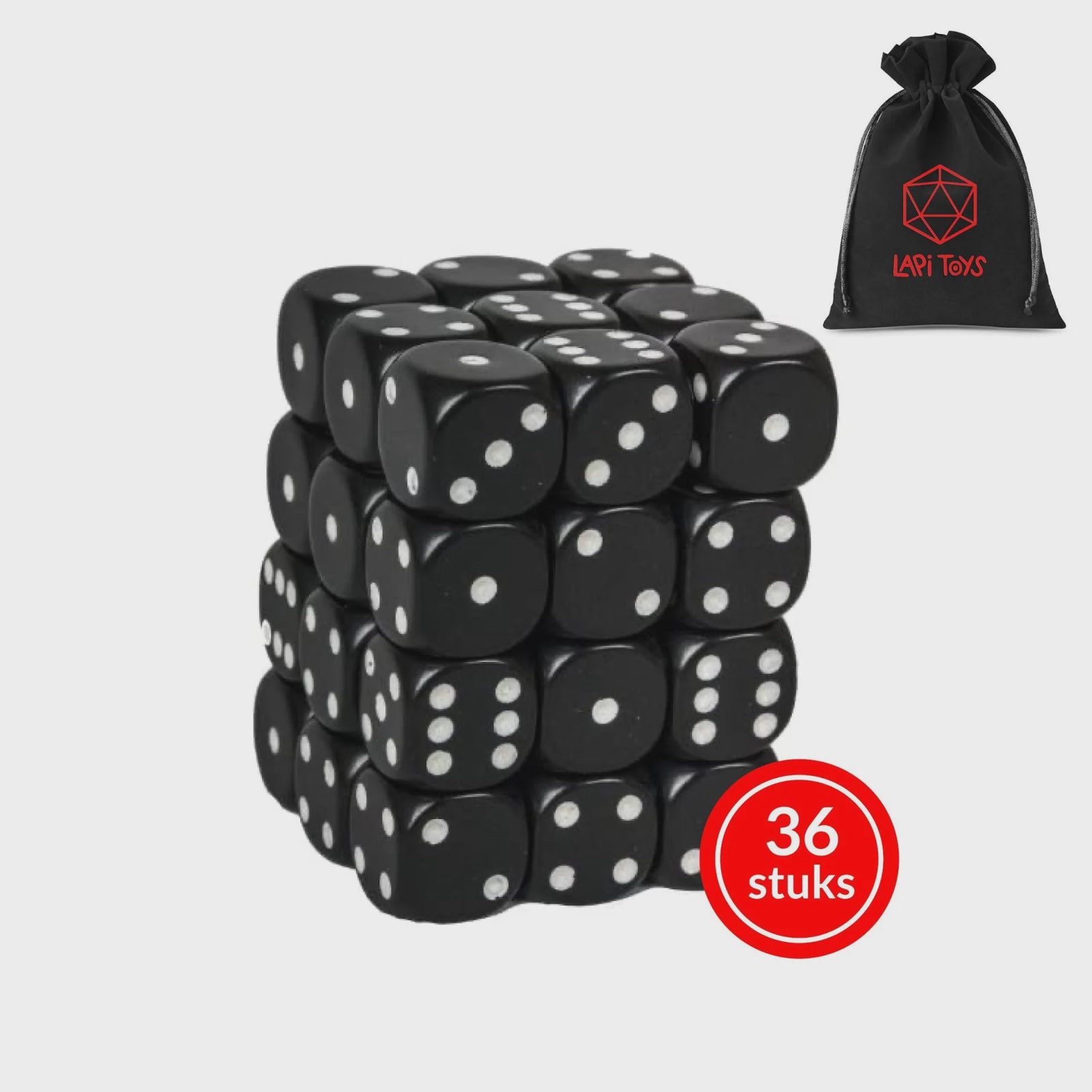 D6 Dice Set Black (36)