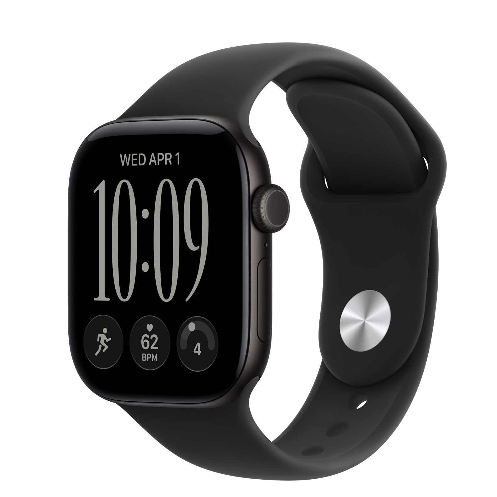 Apple Watch Series 12 GPS 42 mm svart aluminium, svart Sportband - S/M