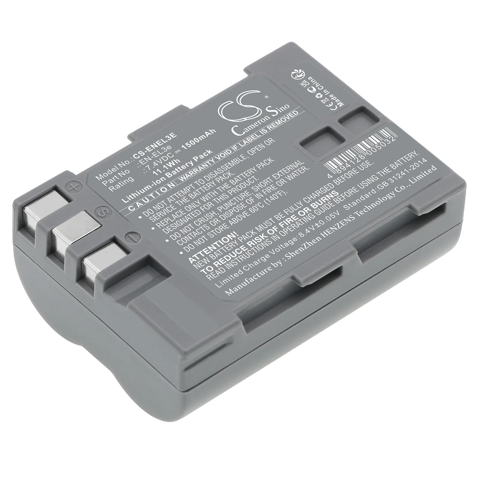 Cameron Sino uppladdningsbart batteri typ En-el3a / En-el3 / En-el3e för Nikon / Cs-enel3e