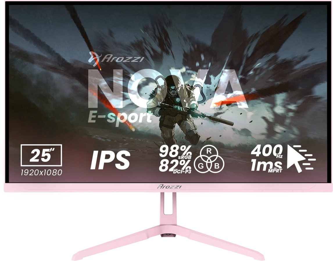 Arozzi Nova 25" E-Sport Pink IPS FHD 400Hz, bild 4