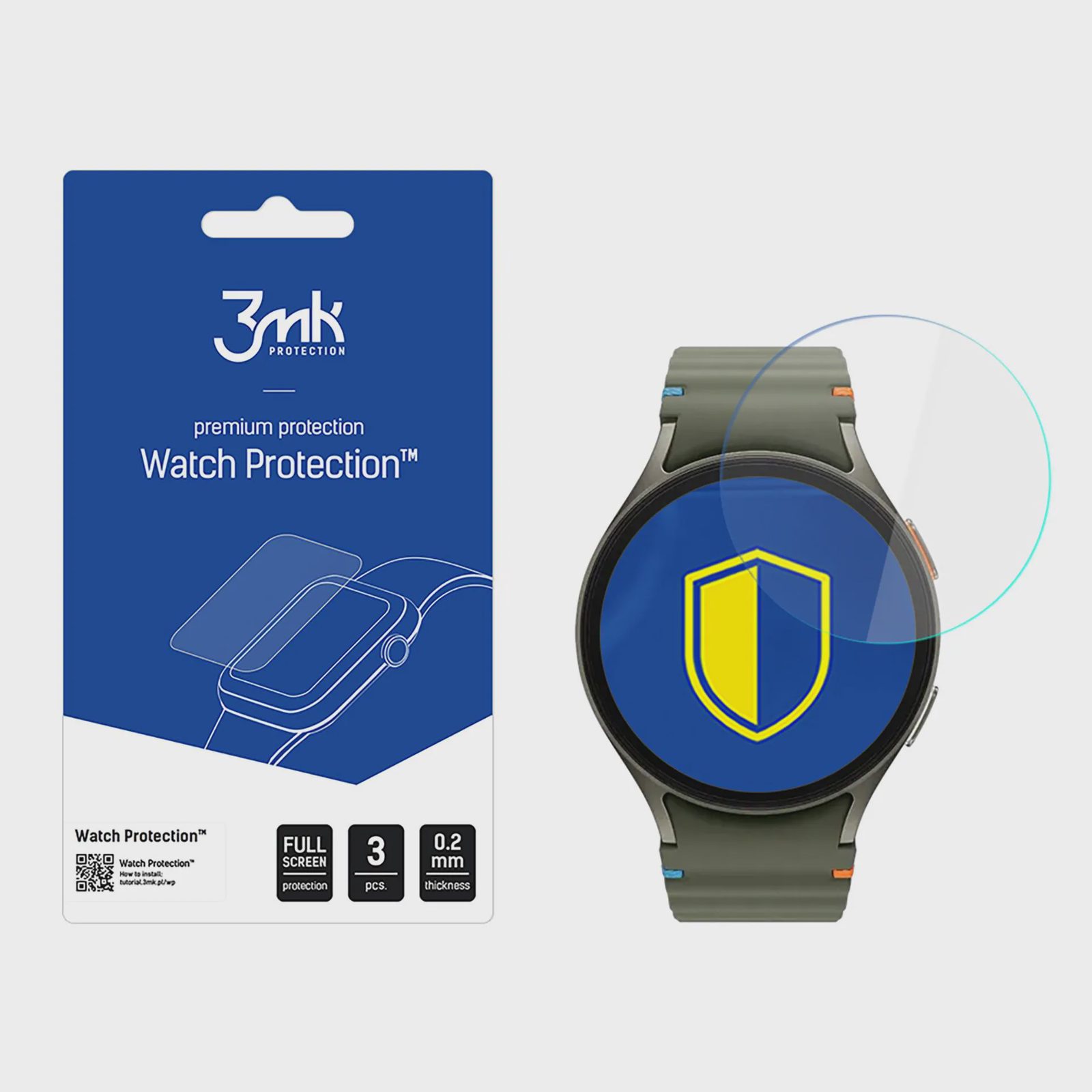 Härdat glas – 3mk Watch Protection FlexibleGlass till Samsung Galaxy Watch 7 (40 mm)