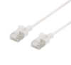 Nätverkskabel skärmad Cat6a, slim, 3,8mm i diameter, 0,3 meter - Vit