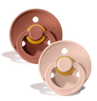 BIBS Colour Pacifier Latex stl1 Woodchuck/Blush, 2 st