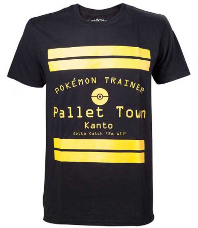 Pokemon Trainer Pallet Town T-Shirt Svart (Medium)