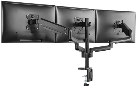 DELTACO ARM-0352 Gasdriven monitorarm för tre skärmar
