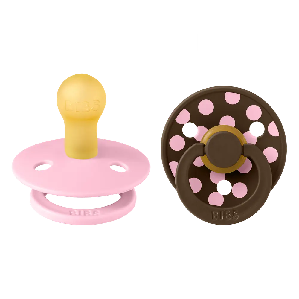 BIBS Pacifier Studio Colour 2-pack Polka Latex Size 1 Baby Pink/Mocha, bild 3
