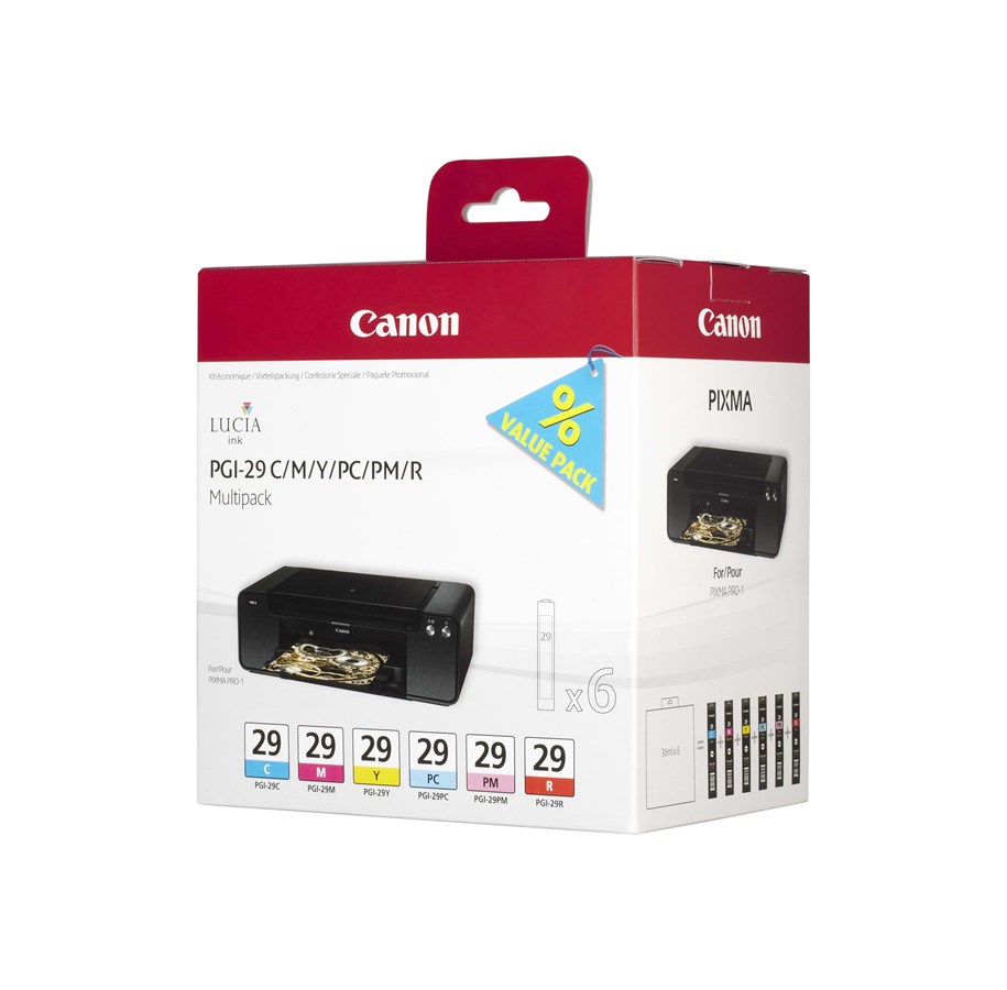 Canon PGI-29 C/M/Y/PC/PM/R Multipack, 6 färger