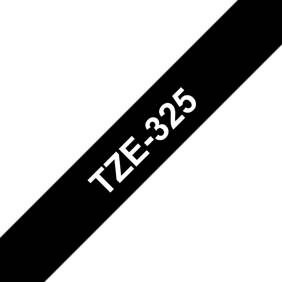 Brother TZE325 Tejp Vit Text - svart botten - 9mm, bild 4