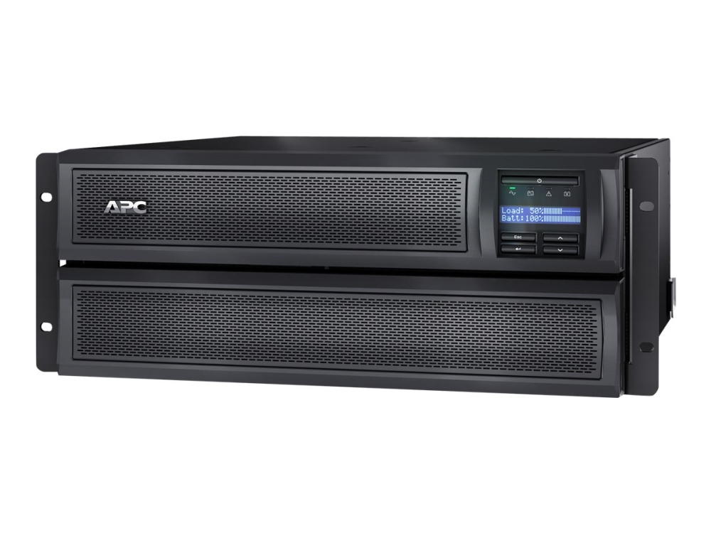 APC Smart-UPS X 3000 Rack/Tower LCD - UPS (rackmonterbar/extern) - AC 208/230 V - 2700 watt - 3000 VA - 1-fas - Ethernet 10/100, RS-232, USB - utgångskontakter: 12 - 4U - svart - APC Take-Back - med APC UPS Network Management Card AP9631 - för P/N: AR4012A, AR4017A, AR4032A, AR4038LA, NBPD0150