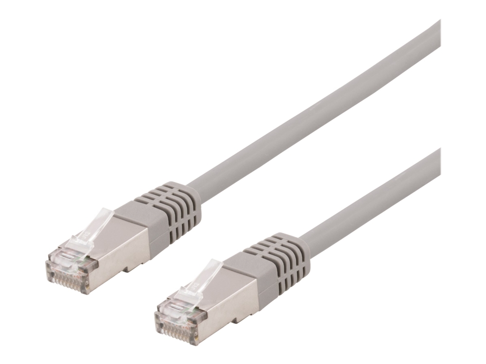Nätverkskabel skärmad S/FTP Cat.6, RJ45, LSZH, 0,5 meter - Grå