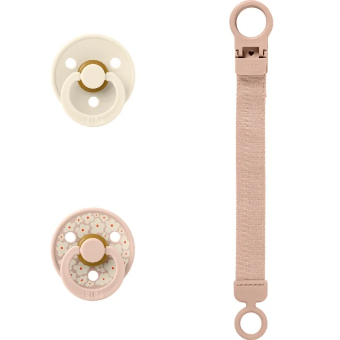 BIBS Napp stl1+Nappband Blush, 1 st