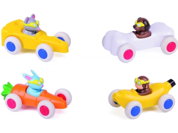 Viking Toys Happy cars kanin, mus, abe, hund - 045-1360 - Assorteret