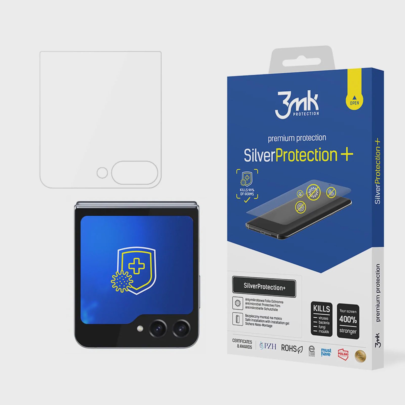 Antibakteriell skyddsfilm 3mk SilverProtection+ för Samsung Galaxy Z Flip 6