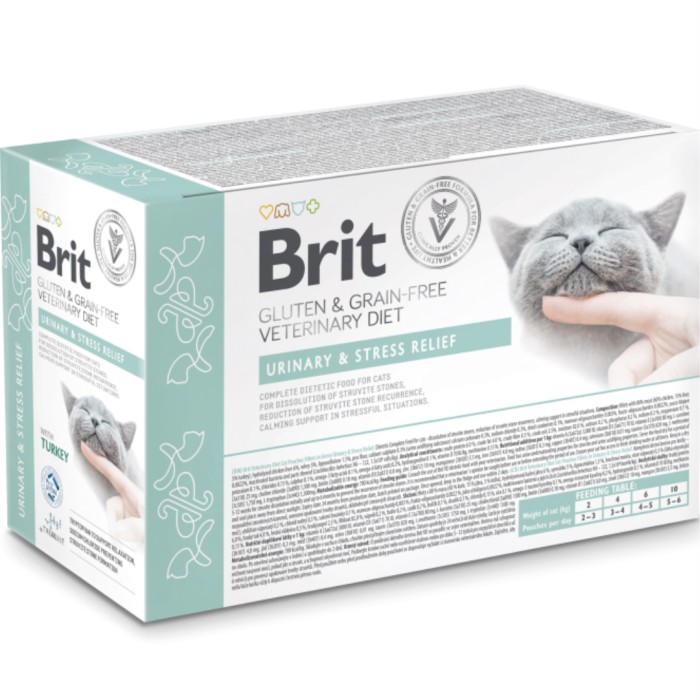 Brit VD Urinary and Stress Relief Cat Pouch 12x85g