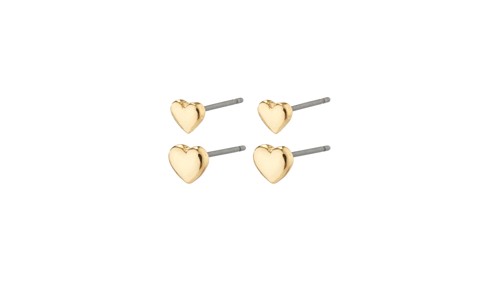PILGRIM - AFRODITTE Heart Earrings 2-in-1 Set - Gold-Plated - 5 mm / 6 mm, bild 3