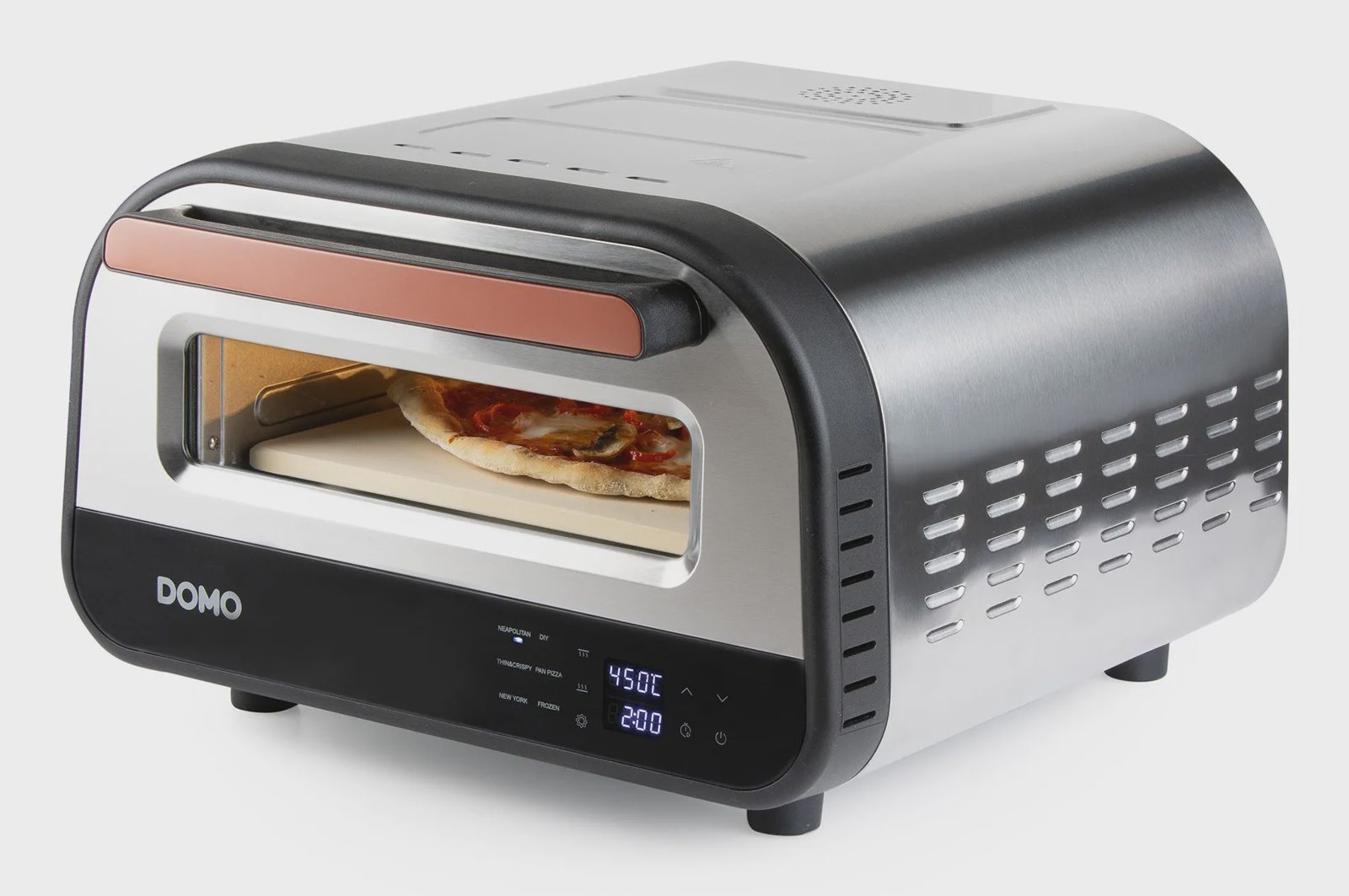 Domo DO9289PZ, 1 pizza/pizzor, Rostfritt stål, Svart, 320 cm, 450 ° C, 80 - 450 ° C, 0,97 m