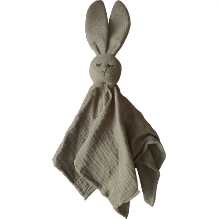 Oh, Poppy! Leia The Bunny Muslin Comfort Blanket Linen Green