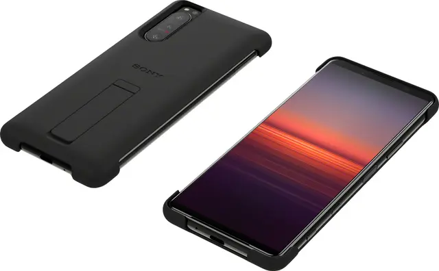 Sony Xperia 5 II Style Cover med stativ (svart)