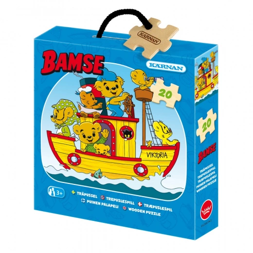 Kärnan Askpussel i trä - Bamse 20 Bitar