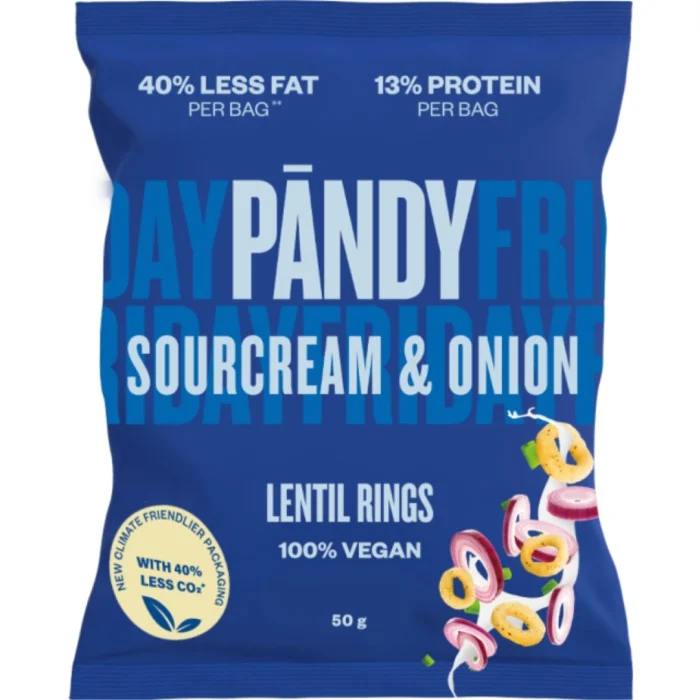 Pändy Linschips, Sourcream & Onion Rings, 50 g