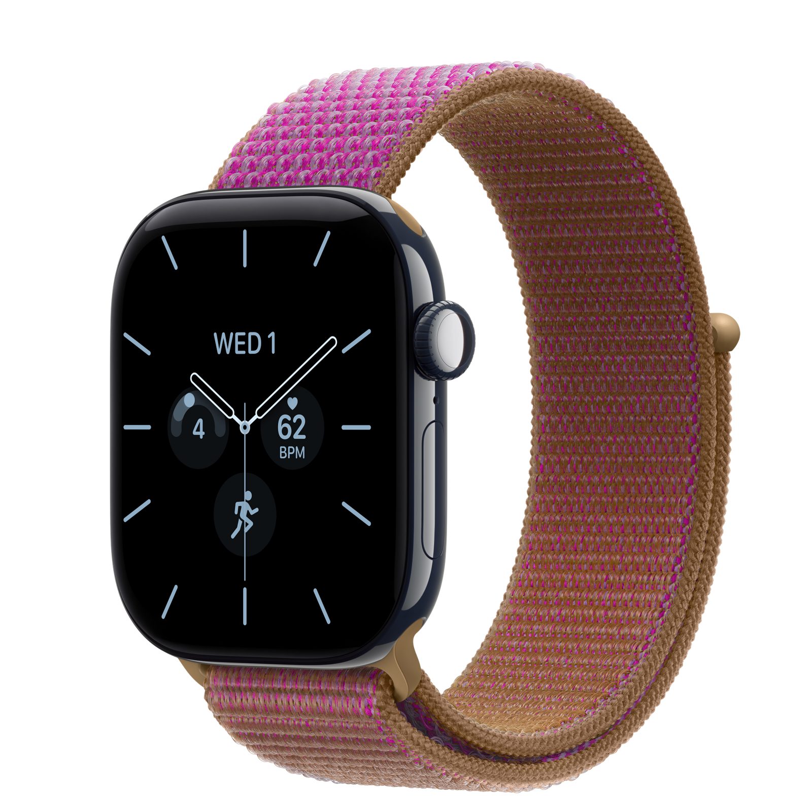 Apple Watch Series 12 (GPS + Cellular) • Keramikboett nattblå, 42 mm • Sportloop magenta