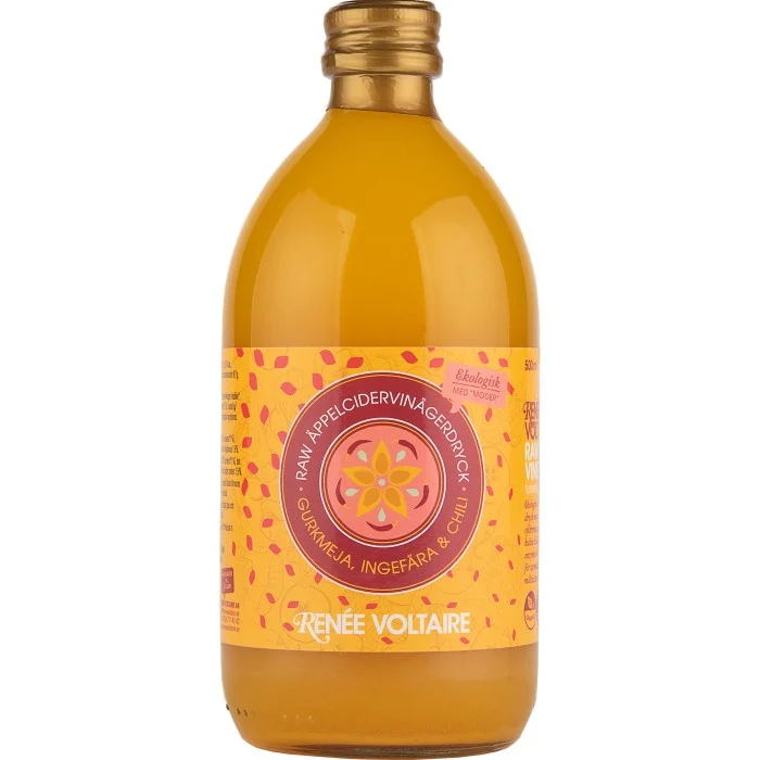 Renée Voltaire Raw Äppelcidervinägerdryck Gurkmeja, Ingefära & Chili 500 ml