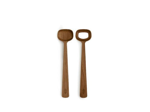 Kähler - Hammershøi Salladsbestick - 27 cm - Ek, bild 2