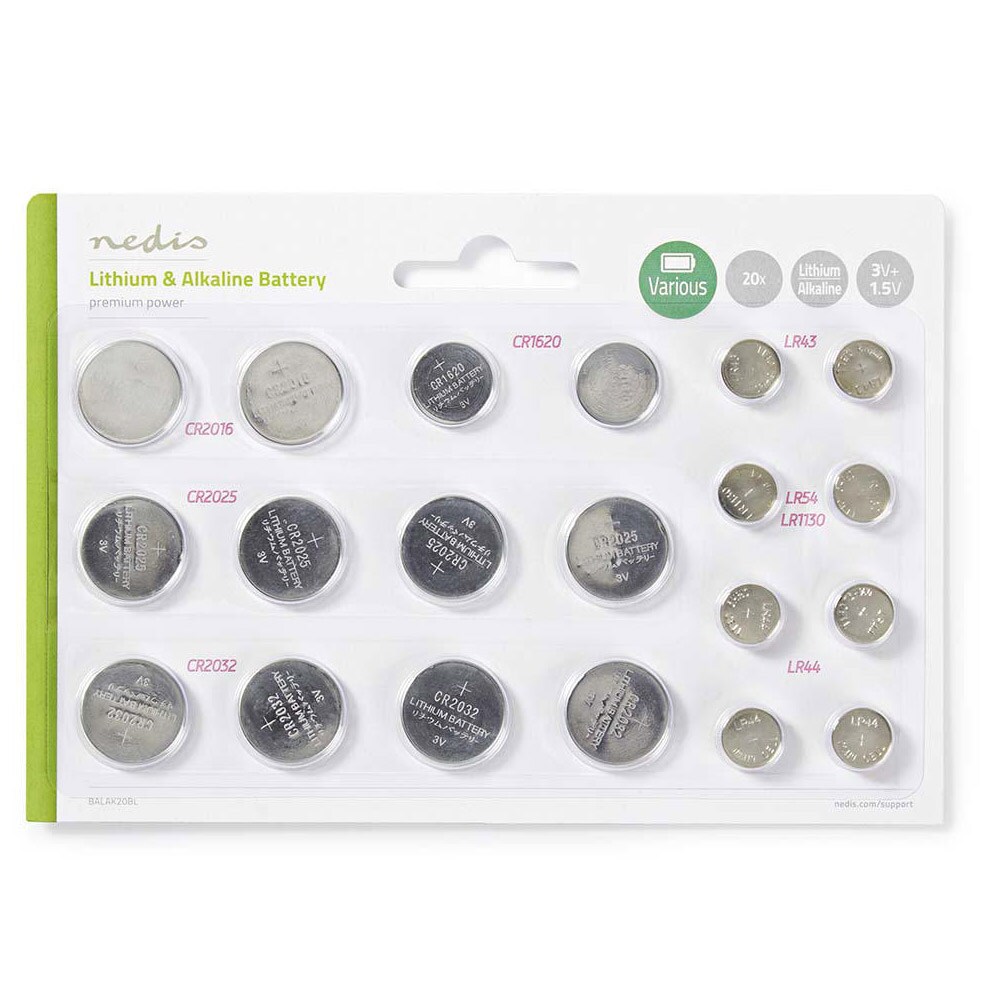 Nedis Knappcellsbatteri Multi Pack - CR2025 /CR2016 /CR1620/ LR43/ LR54/ LR4, bild 2